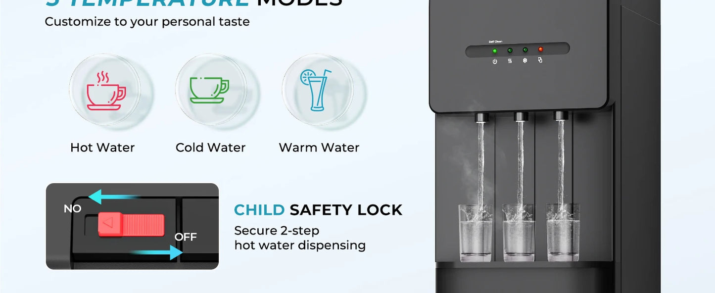 SIMZLIFE Self Cleaning Commercial Water Boiler Electric Dispenser Fast Heating Cooling With UV Lights for Coffee Tea Restaurant