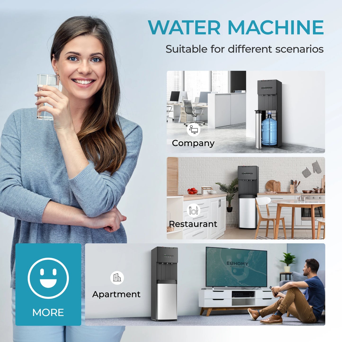 SIMZLIFE Self Cleaning Commercial Water Boiler Electric Dispenser Fast Heating Cooling With UV Lights for Coffee Tea Restaurant