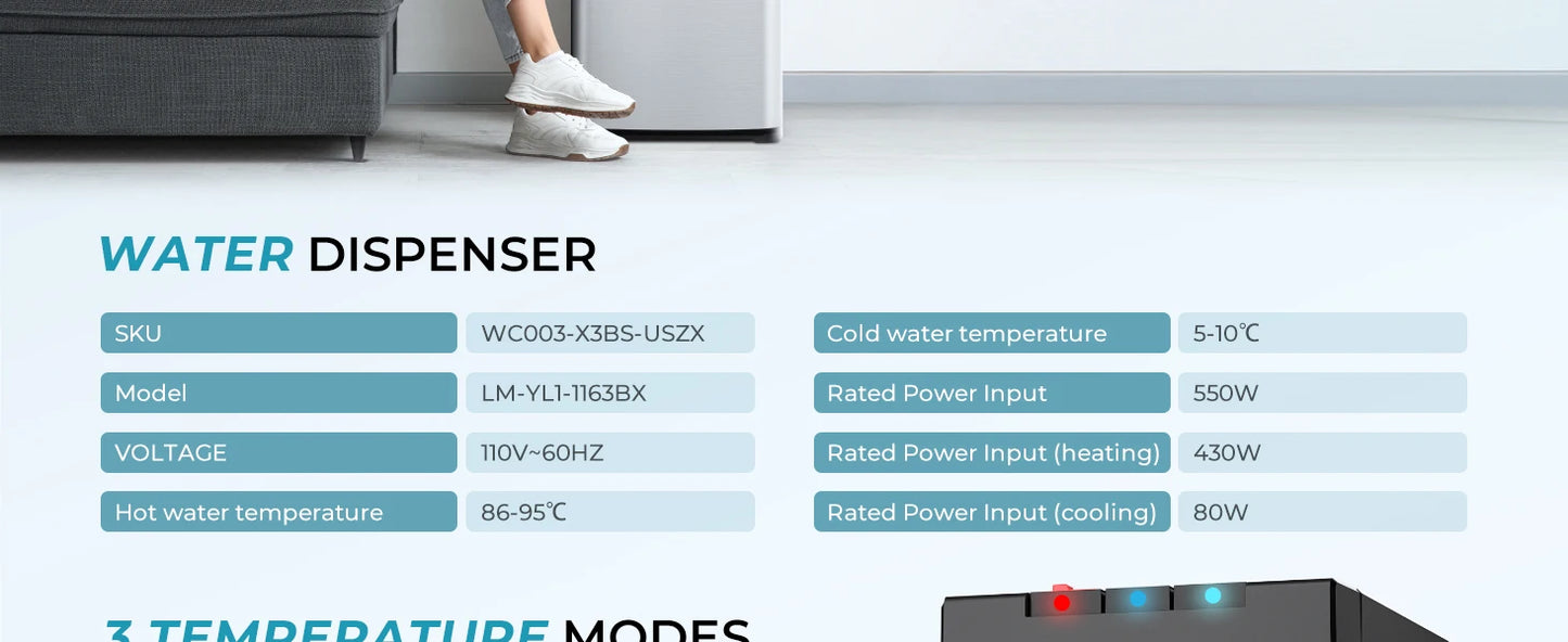 SIMZLIFE Self Cleaning Commercial Water Boiler Electric Dispenser Fast Heating Cooling With UV Lights for Coffee Tea Restaurant