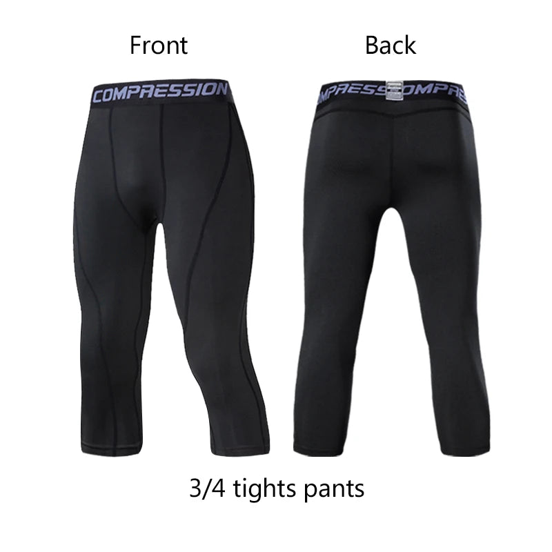 Men's Compression Pants Cycling Running Basketball Soccer Elasticity Sweatpants Fitness Tights Legging Trousers Rash Guard Gym
