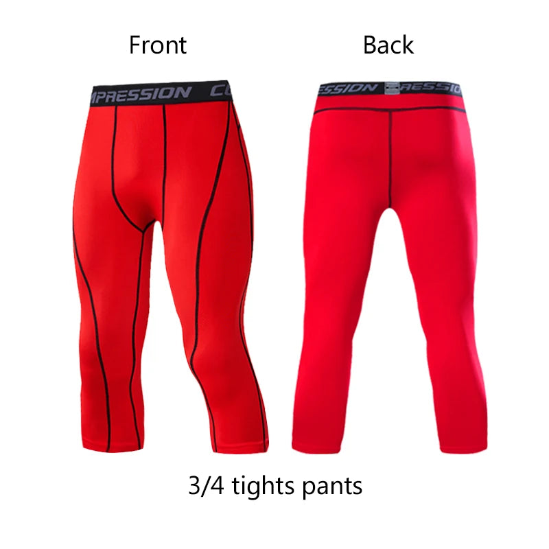 Men's Compression Pants Cycling Running Basketball Soccer Elasticity Sweatpants Fitness Tights Legging Trousers Rash Guard Gym
