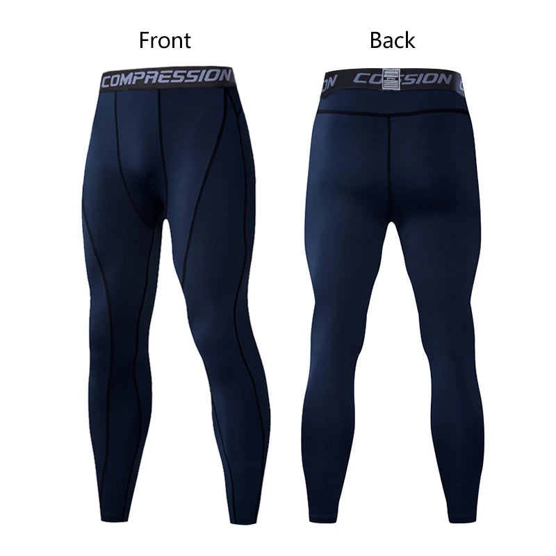 Men's Compression Pants Cycling Running Basketball Soccer Elasticity Sweatpants Fitness Tights Legging Trousers Rash Guard Gym