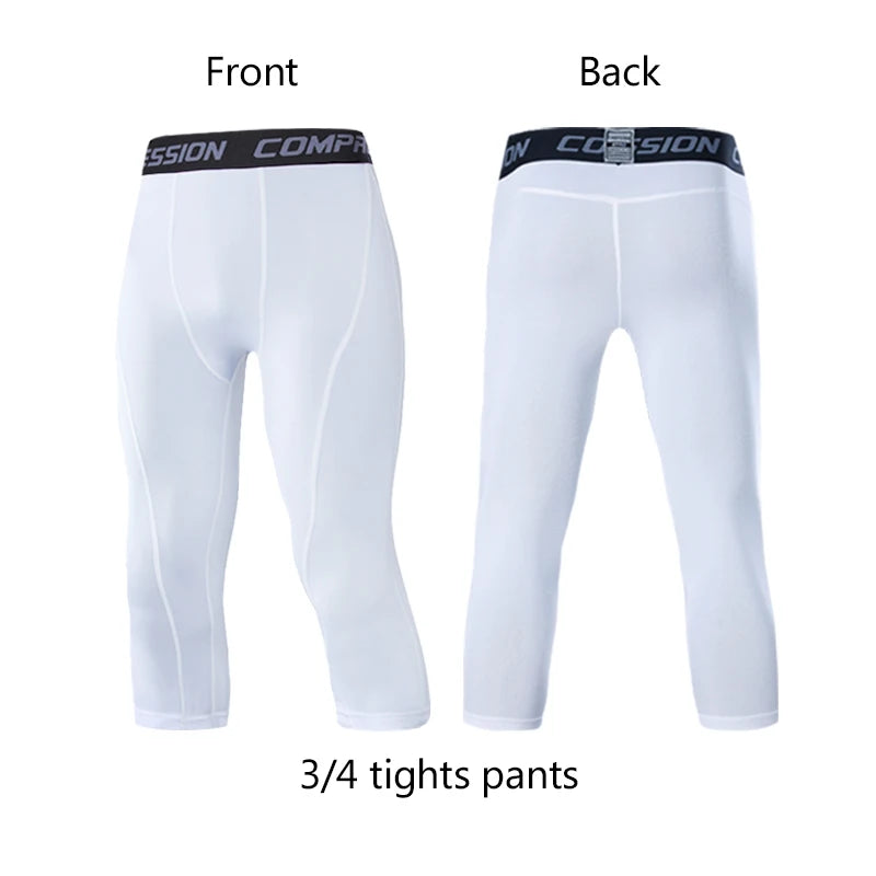 Men's Compression Pants Cycling Running Basketball Soccer Elasticity Sweatpants Fitness Tights Legging Trousers Rash Guard Gym