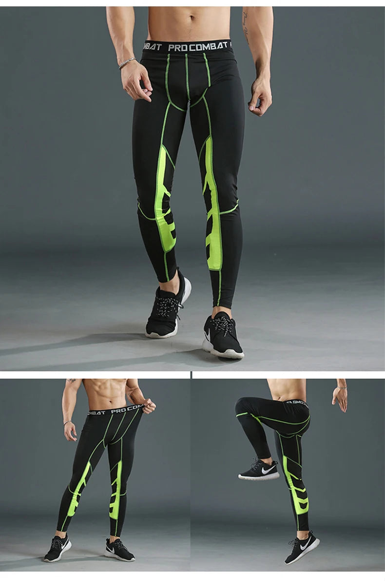 Men's Compression Pants Cycling Running Basketball Soccer Elasticity Sweatpants Fitness Tights Legging Trousers Rash Guard Gym