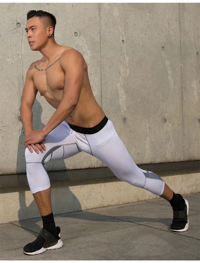 Men's Compression Pants Cycling Running Basketball Soccer Elasticity Sweatpants Fitness Tights Legging Trousers Rash Guard Gym