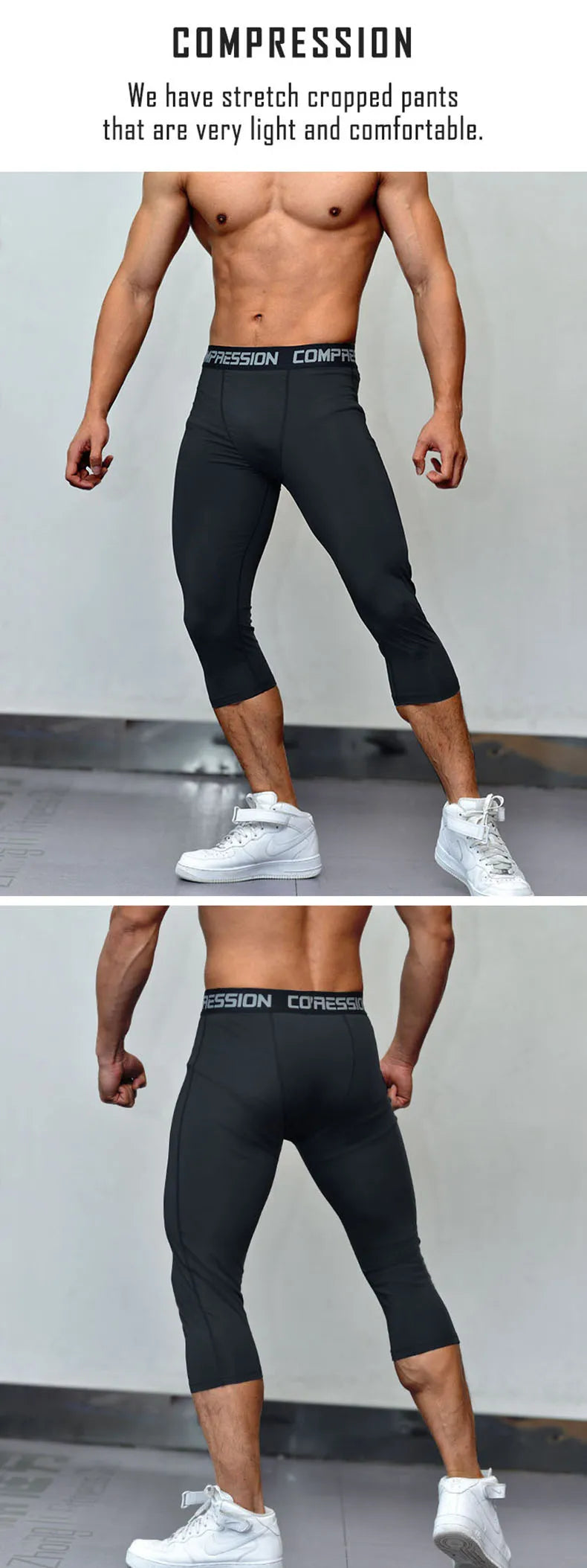 Men's Compression Pants Cycling Running Basketball Soccer Elasticity Sweatpants Fitness Tights Legging Trousers Rash Guard Gym