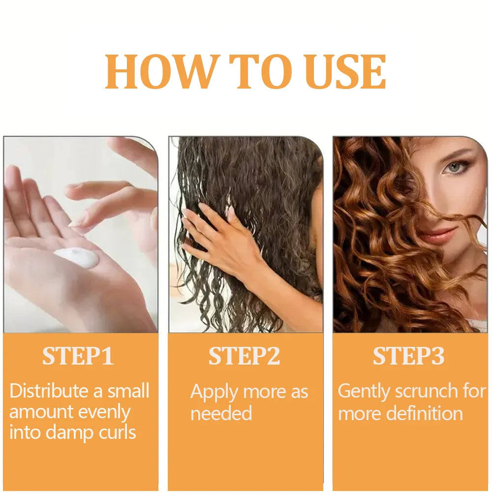 100g Curl Cream Hair Mask 1 minute quick repair damaged curly hair soft and smooth shiny straight deep moisturizing hair care