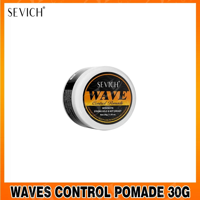 Biotin Wave Pomade For Deep Waves 360 Strong Hold Hair Styling Cream Wavy Hair Oil With Brush Waves Cream For African Black Men