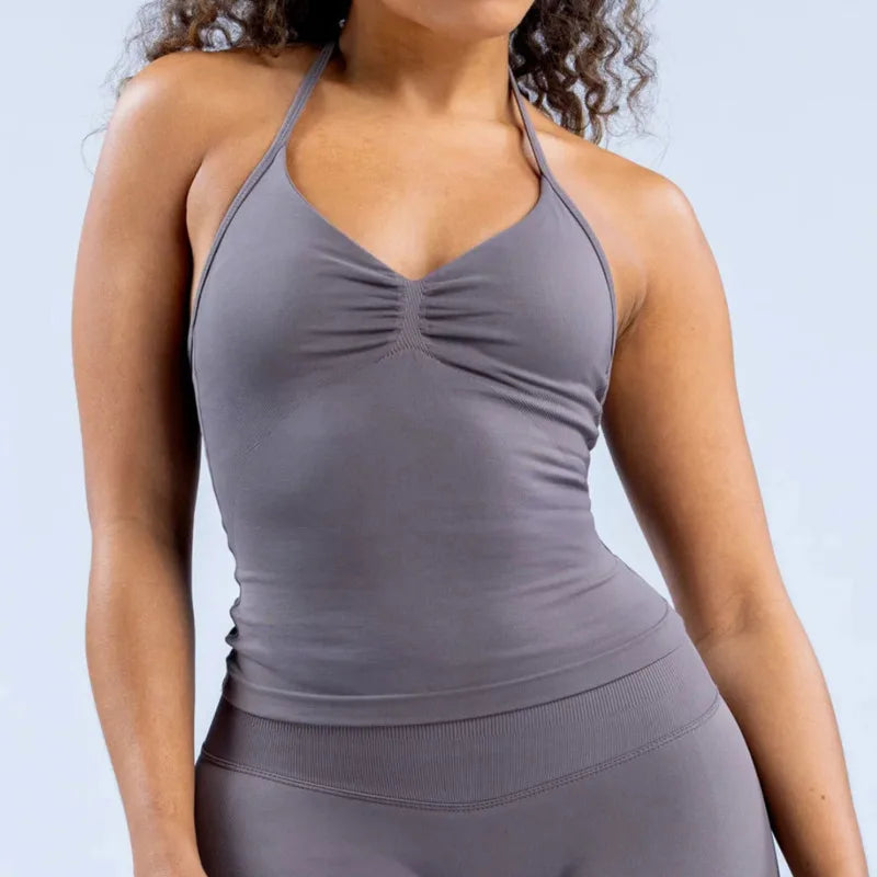 HGC Impact Longline Strappy Top Sports Yoga Vest Underwear Women's Fitness Top Gym Beautiful Back Bra Running Workout Halter