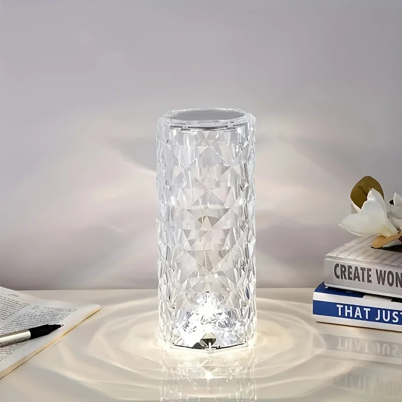 Crystal Lamp 16-Color Changing RGB Night Light Touch Lamp USB Romantic LED Rose Table Lamps For Bedroom Party Dinner Decor Light