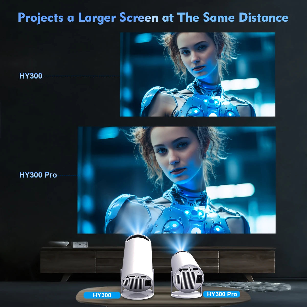Magi cubic Projector HY300 Pro 4K Android 11 Dual Wifi6 260ANSI Allwinner H713 BT5.0 1080P 1280*720P Home Cinema Outdoor Projector