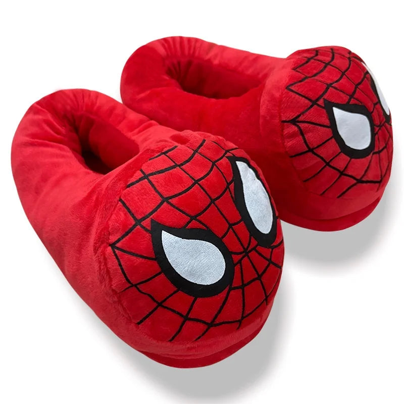 Cotton Slippers Spider Man Cartoon Couple Bag And Warm Shoes Men'S And Women'S All Inclusive Plush Shoes For Home Use Keep Warm
