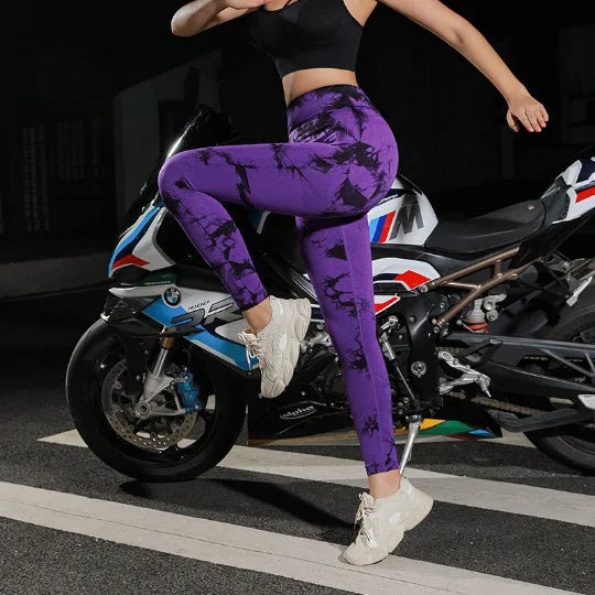 26 Colors Tie-dye High Elastic Yoga Leggings 2025 Women High Waist Fitness Outfits for Women Sports Gym Athletic Jogging Workout