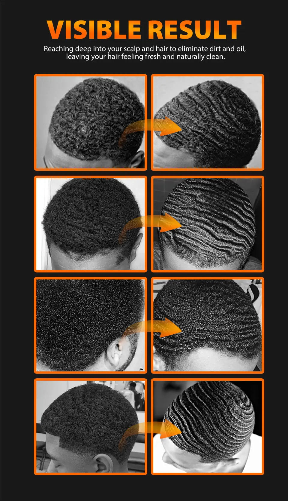 Deep Wave Control Pomade Shampoo Kit Biotin Prevent Hair Loss Edge Control Gel Sport Strong Hold Wave Hair Gel For African Men