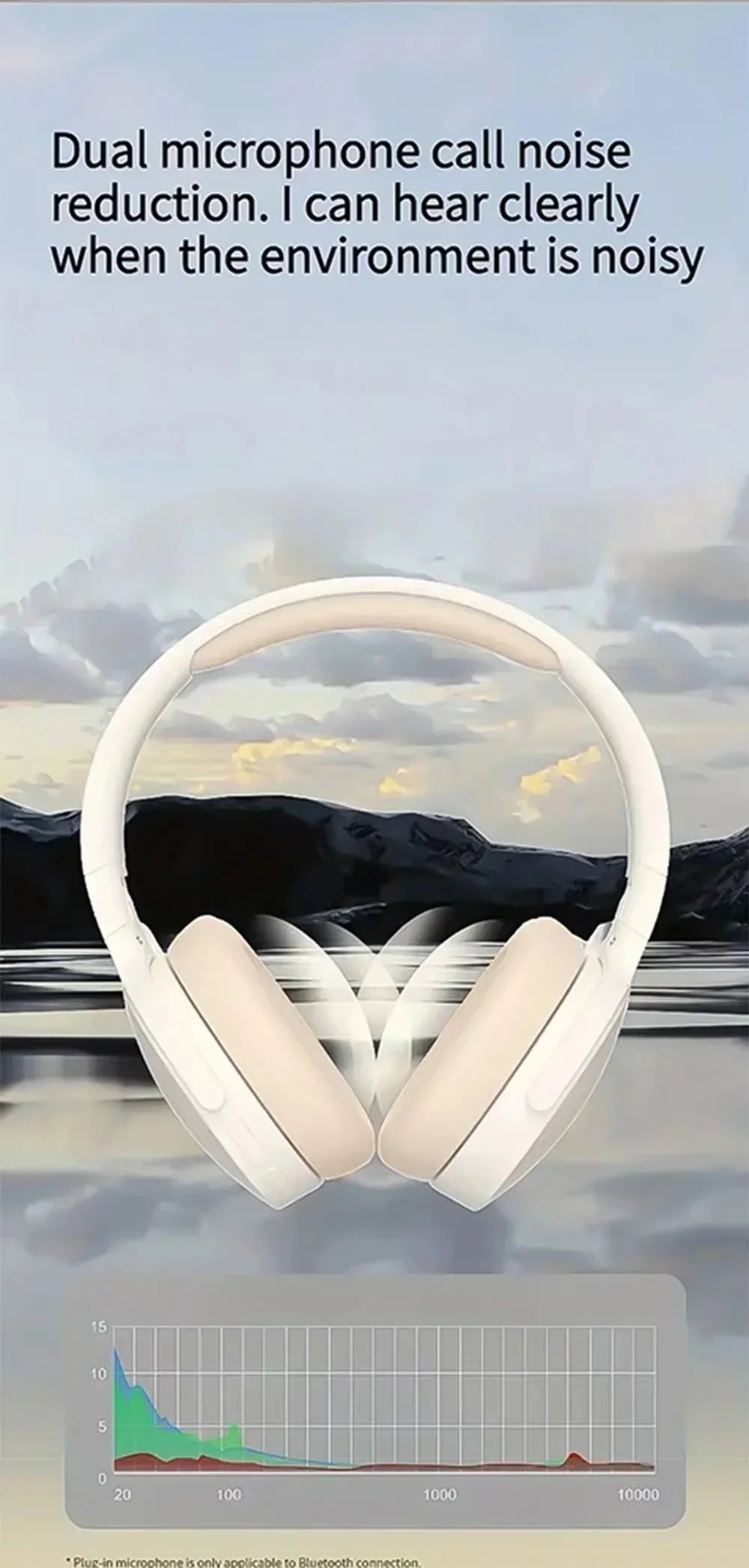 NEW Fashion Wireless Bluetooth Headphones Over Ear HIFI Stereo Headsets True Sports With Earphones TF/AUX Music Player with Mic