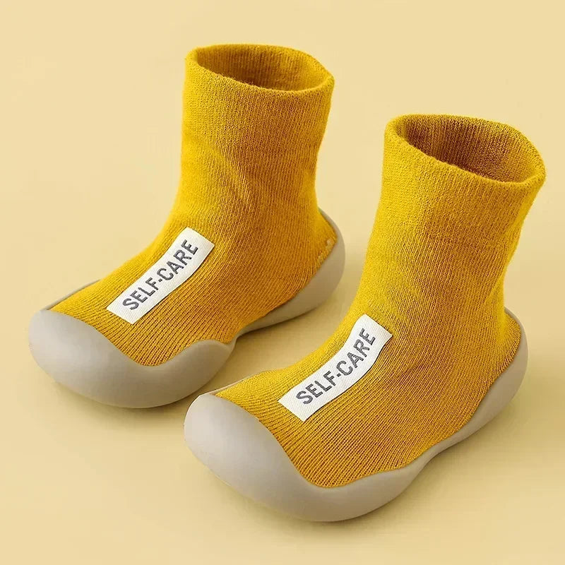 Children First Walkers Floor Rubber Shoes Anti Slip Soft Soles Early Education Shoes Baby Floor Socks Elastic Socks 0-3years