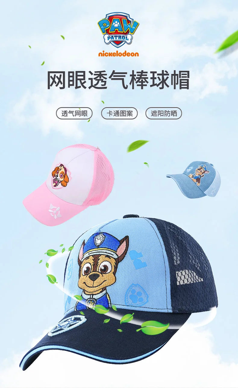 Genuine PAW Patrol Children's baseball Hats Cotton Cute Caps Headgear Chase Skye Print Party Kids Summer Hat Children Gift