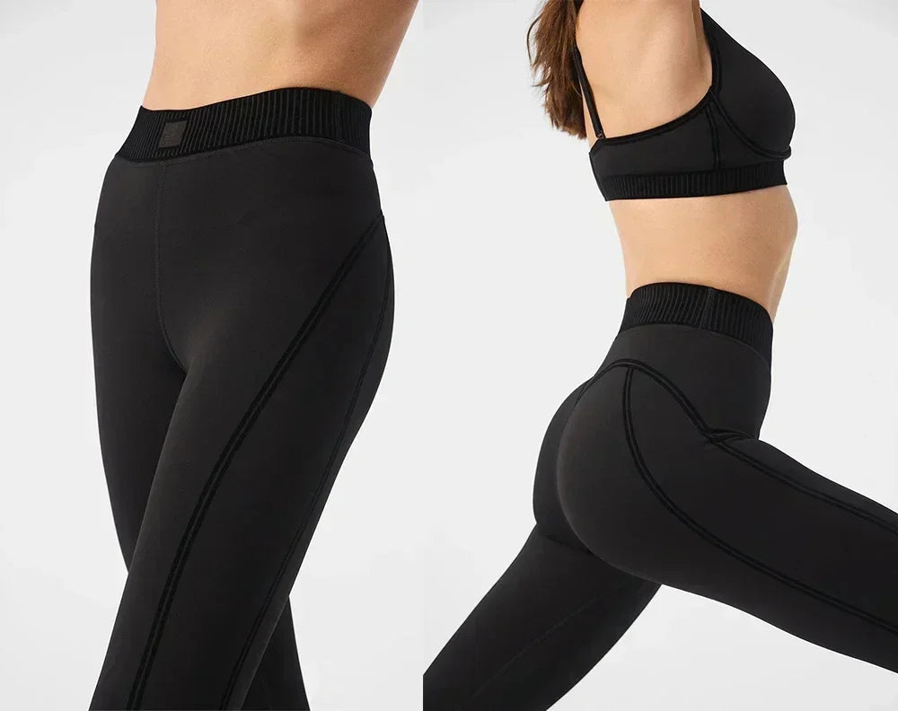 AL Yoga Fitness Suit Air Lift Line Up Bra Air Lift High Waist 7/8 Line Up Legging Slim Fit Comfortable Fitness Tops Tight Pants