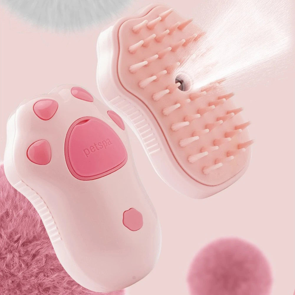 Cat Steam Brush Dog Massage Comb with Electric Water Spray Soft Silicone Pet Grooming Brush for Removing Tangled and Loose Hair