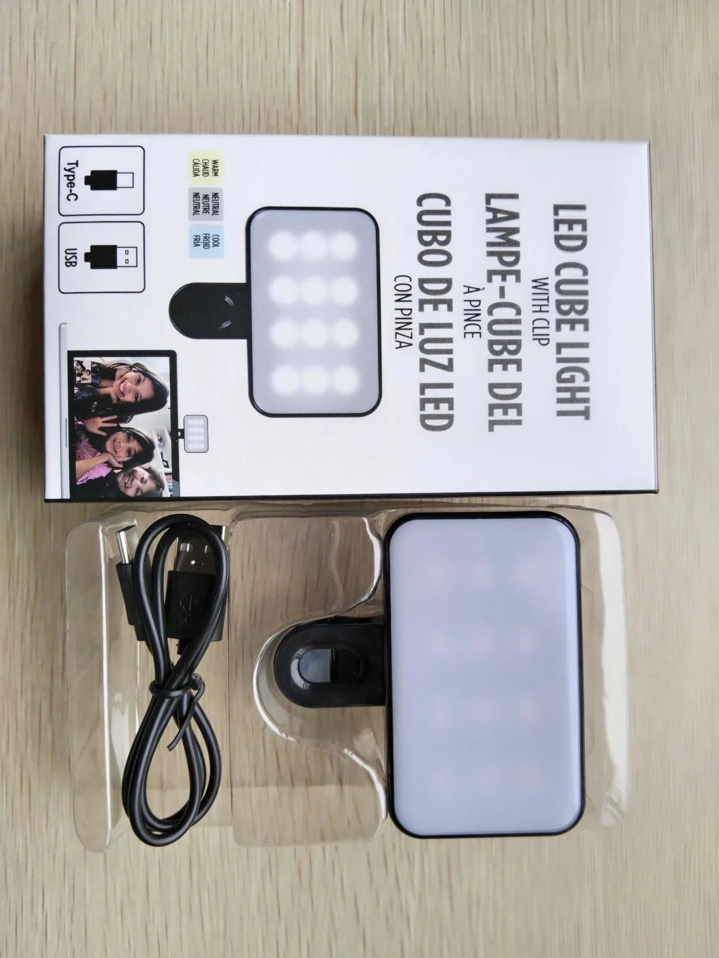 Portable Mini Selfie Video Conference Fill Light 3 Modes Rechargeable Adjustable Brightness for Mobile Phone & Computer