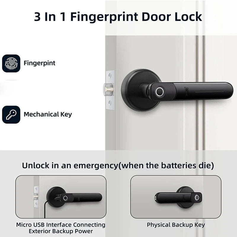 CIEPOJIT Electronic lock Smart Lock Fingerprint Lock unlock handle smart lock Smart Fingerprint Door Lock Keyless Entry