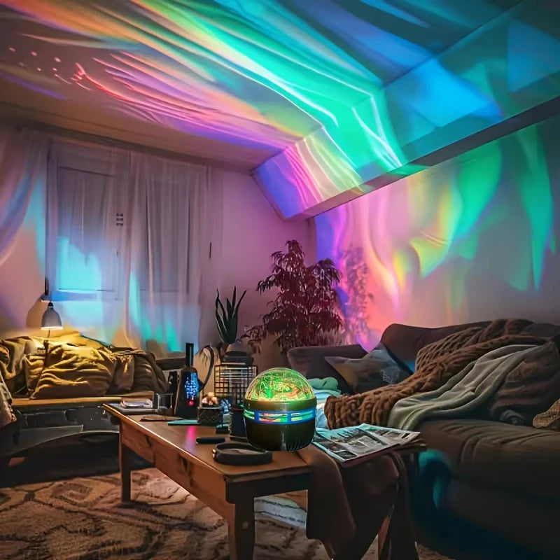 Northern Lights Projector LED Night Light Remote Starry Sky Light Starry Sky Light RGB 7Modes USB Plugin for Kids Room Party KTV