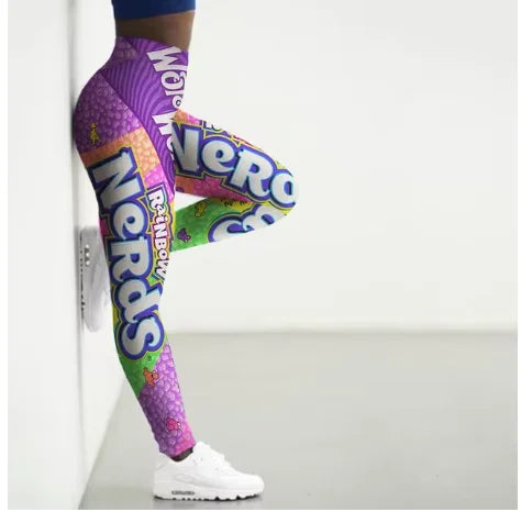 Sport Leggings For Women 3D Snacks Printed Tights Yoga Pants Gym Legging Streetwear Y2K Sexy Ladies Slim fit sports pants