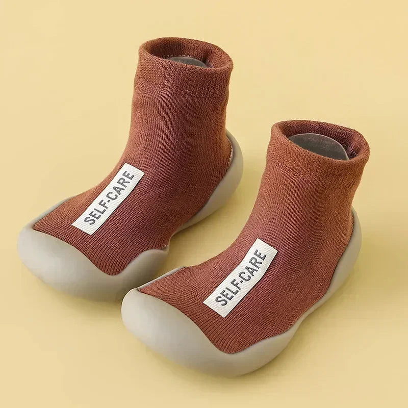 Children First Walkers Floor Rubber Shoes Anti Slip Soft Soles Early Education Shoes Baby Floor Socks Elastic Socks 0-3years