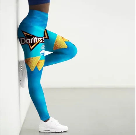 Sport Leggings For Women 3D Snacks Printed Tights Yoga Pants Gym Legging Streetwear Y2K Sexy Ladies Slim fit sports pants