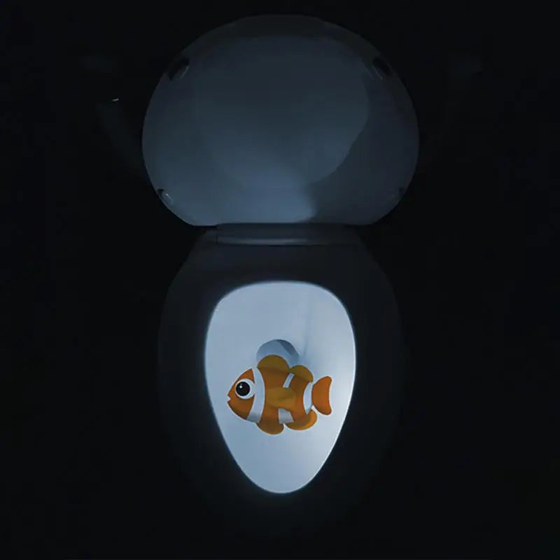 Motion Sensor LED Backlight Toilet Projection Lamp Creative Toilet Mini Night Lamp Toilet Bowl Seat Sensor Lighting Lamp