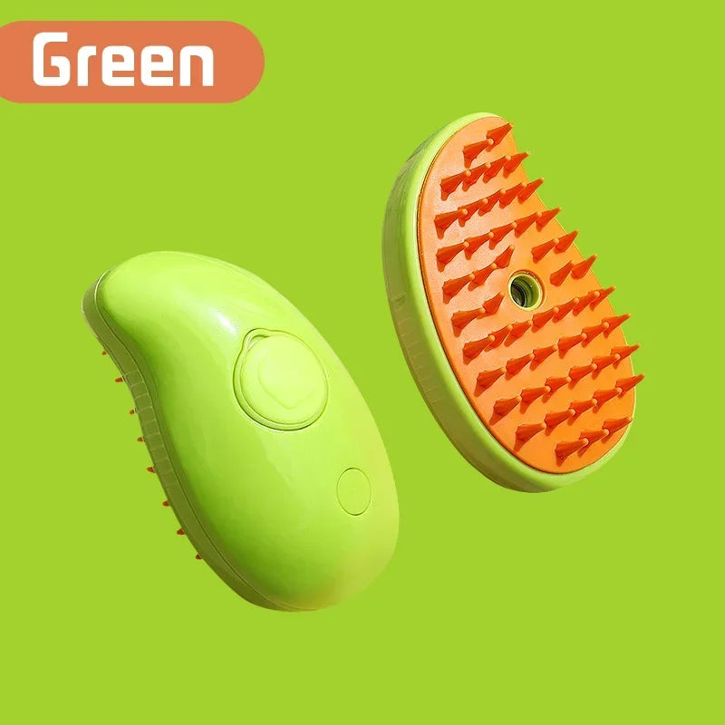 USB Rechargeable 3-in-1 Pet Grooming Brush with Steam Spray & Massage, Anti-Flying Hair Electric Bath Brush for Dog Cat Shedding