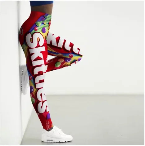 Sport Leggings For Women 3D Snacks Printed Tights Yoga Pants Gym Legging Streetwear Y2K Sexy Ladies Slim fit sports pants