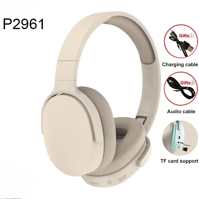 NEW Fashion Wireless Bluetooth Headphones Over Ear HIFI Stereo Headsets True Sports With Earphones TF/AUX Music Player with Mic