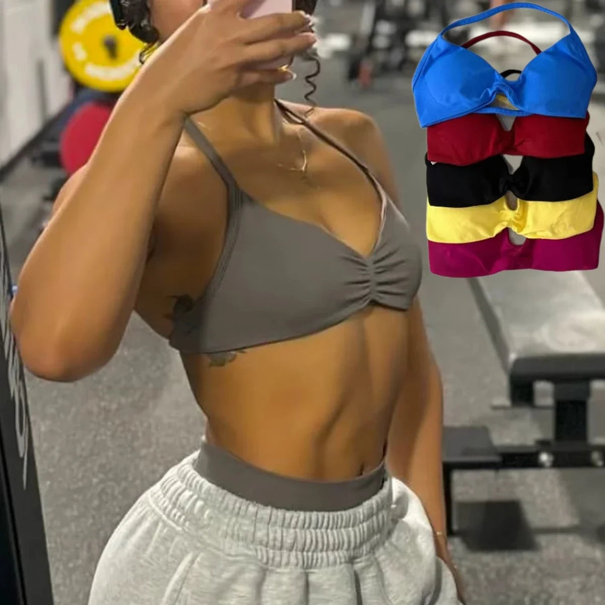 New Popular Women's Yoga Bra High Elastic Extinction Neck Printing Beautiful Back Sports Bra Sports Fitness Vest Multi-color
