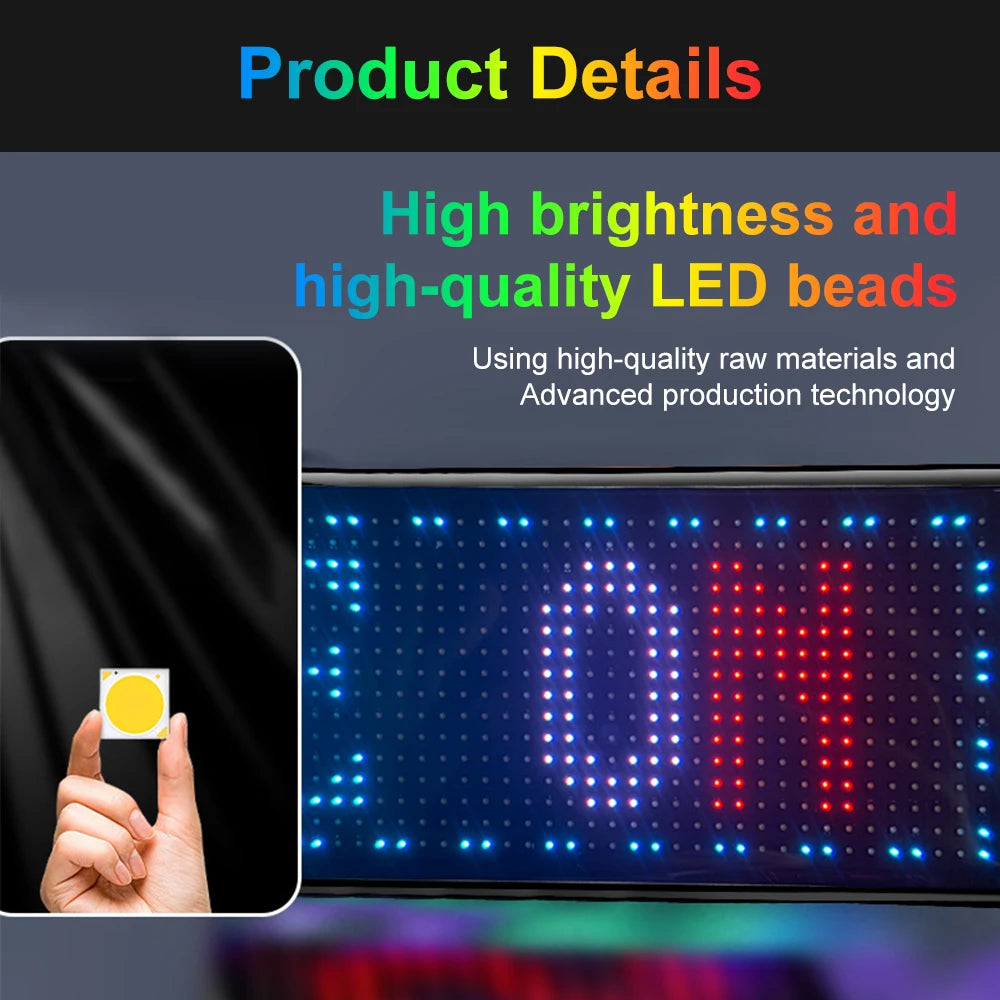Car Devil's Eye LED Matrix Pixel Panel APP Remote Control Scrolling Message Board DIY Programmable Flexible LED Display