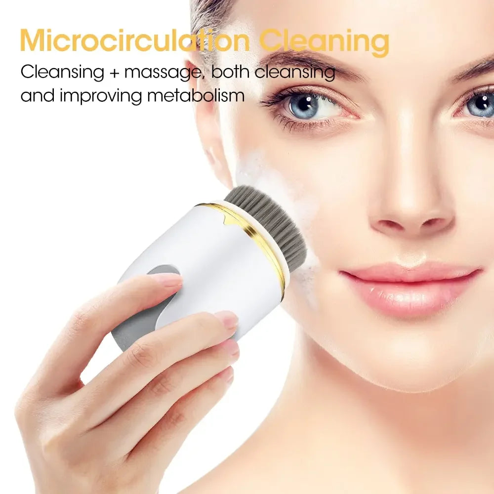 3 IN 1 Ultrasonic Facial Cleaner Pore Face Skin Care Massager Electric Face Cleansing Brush Blackhead Remover Facial Clean Brush