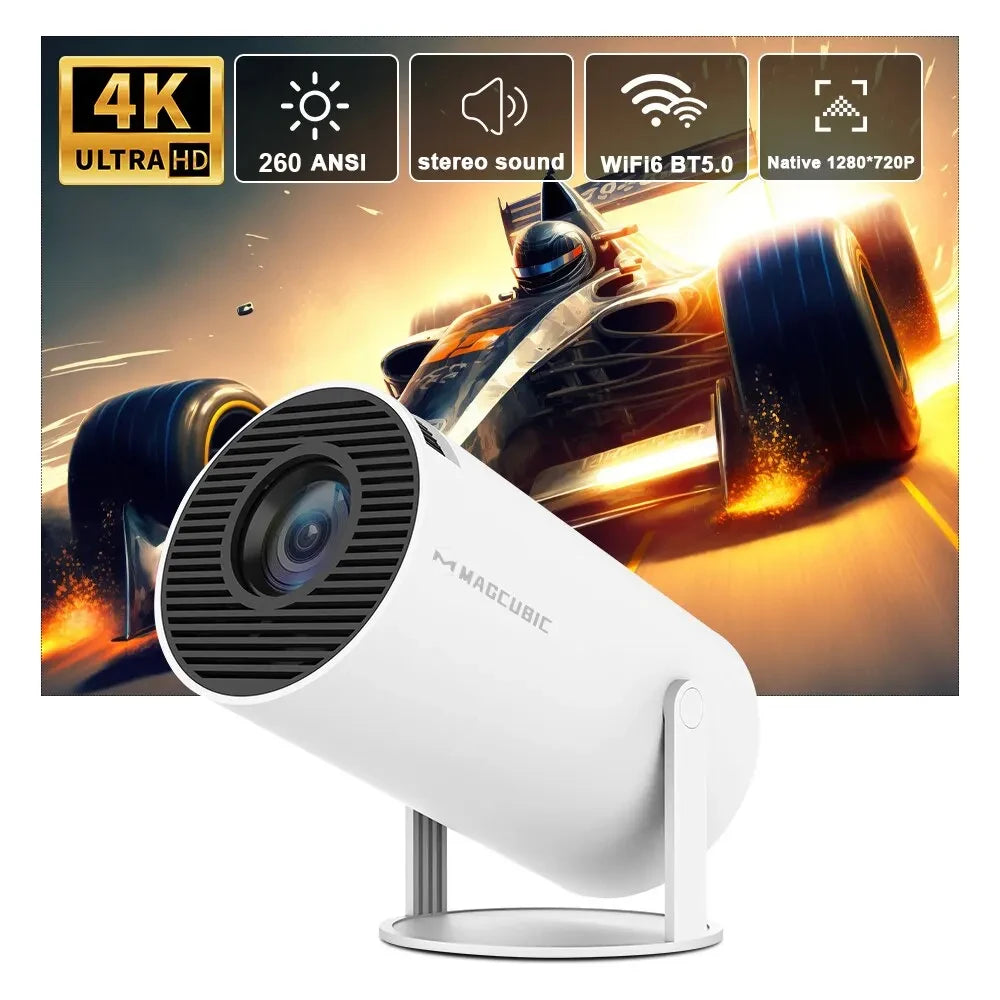 Magi cubic Projector HY300 Pro 4K Android 11 Dual Wifi6 260ANSI Allwinner H713 BT5.0 1080P 1280*720P Home Cinema Outdoor Projector