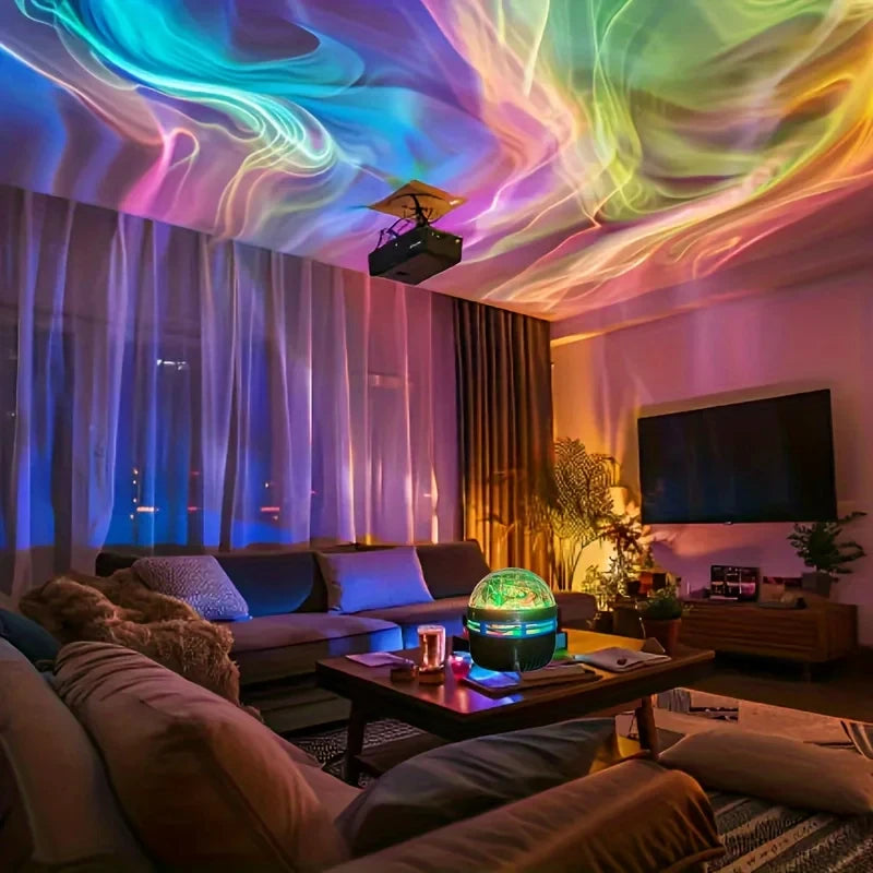 Northern Lights Projector LED Night Light Remote Starry Sky Light Starry Sky Light RGB 7Modes USB Plugin for Kids Room Party KTV