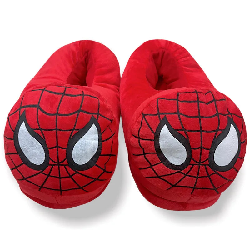 Cotton Slippers Spider Man Cartoon Couple Bag And Warm Shoes Men'S And Women'S All Inclusive Plush Shoes For Home Use Keep Warm
