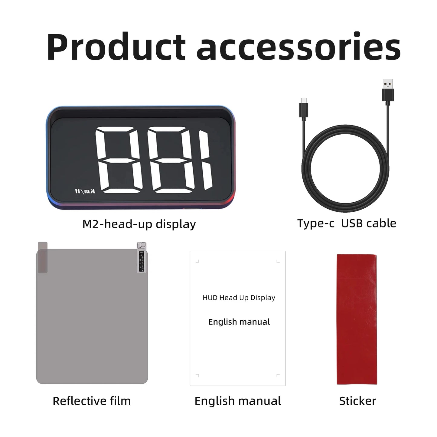 Car Head Up HD Display M2 GPS Speedometer Speed KMH Digital HUD Windshield Projector For All Cars Auto Electronics Accessories