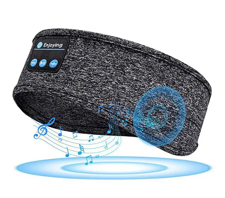 Bluetooth Sleeping Headphones Sports Headband Thin Soft Elastic Comfortable Wireless Music Earphones Eye Mask for Side Sleeper