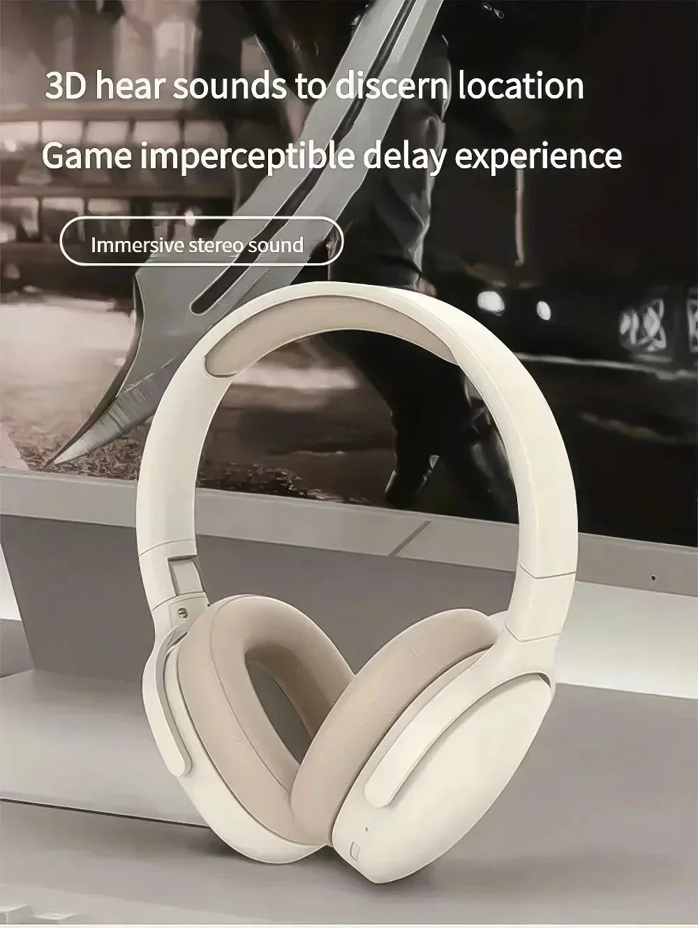 NEW Fashion Wireless Bluetooth Headphones Over Ear HIFI Stereo Headsets True Sports With Earphones TF/AUX Music Player with Mic