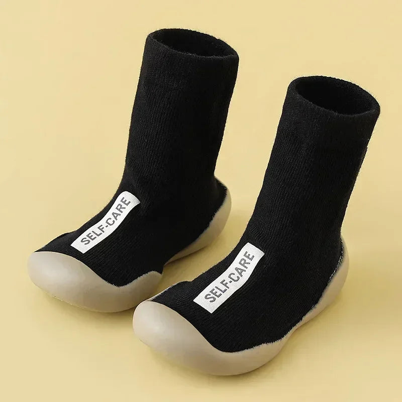 Children First Walkers Floor Rubber Shoes Anti Slip Soft Soles Early Education Shoes Baby Floor Socks Elastic Socks 0-3years