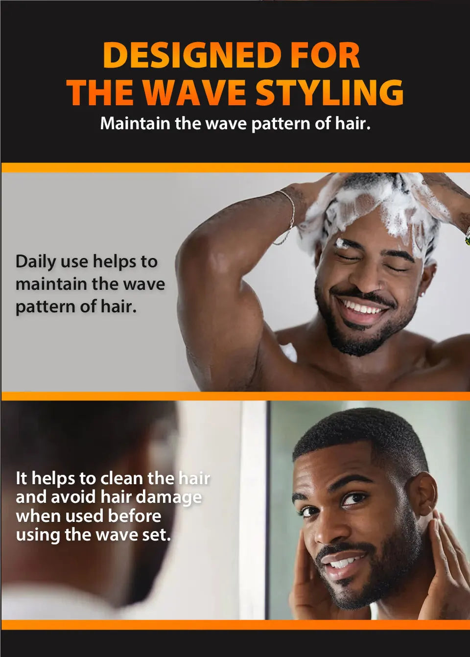 Biotin Wave Pomade For Deep Waves 360 Strong Hold Hair Styling Cream Wavy Hair Oil With Brush Waves Cream For African Black Men