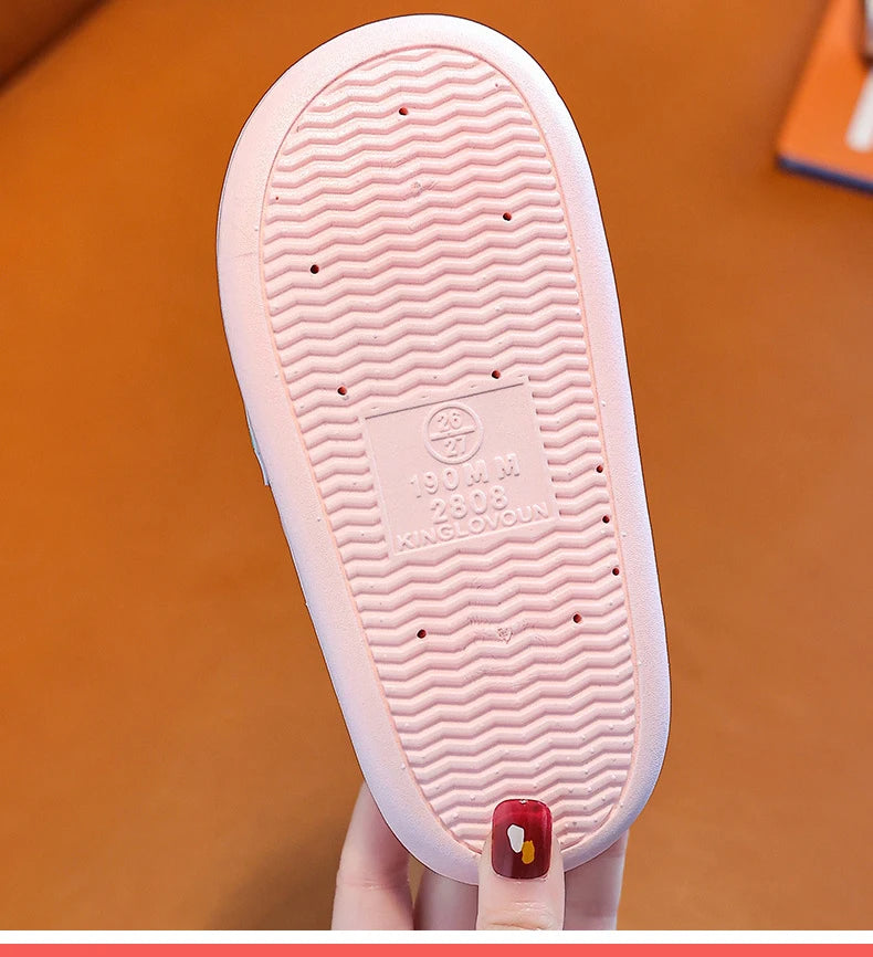 Children's slippers for summer, girls' indoor bathing, anti slip baby home, boys' straight drag