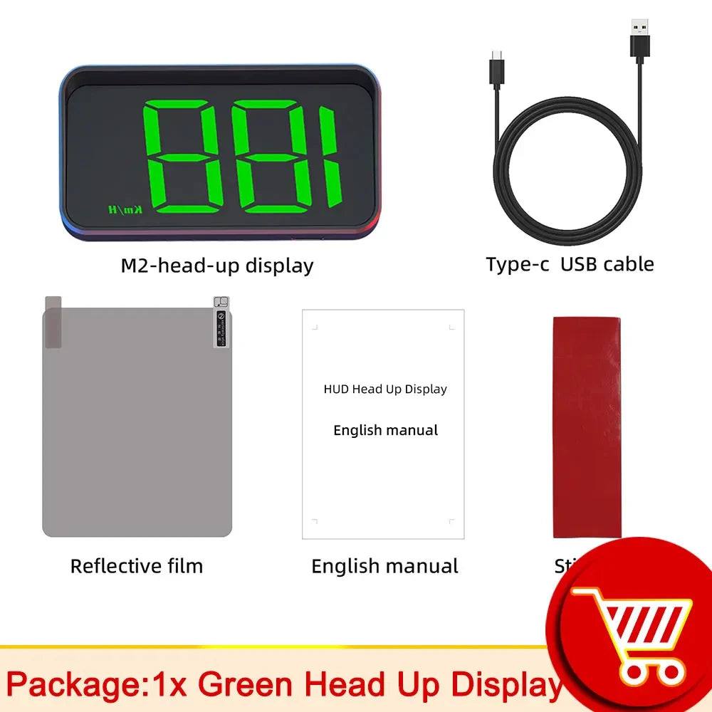 Car Head Up HD Display M2 GPS Speedometer Speed KMH Digital HUD Windshield Projector For All Cars Auto Electronics Accessories