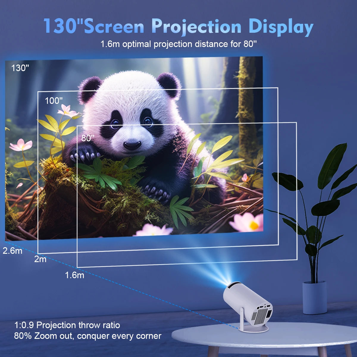 Magi cubic Projector HY300 Pro 4K Android 11 Dual Wifi6 260ANSI Allwinner H713 BT5.0 1080P 1280*720P Home Cinema Outdoor Projector