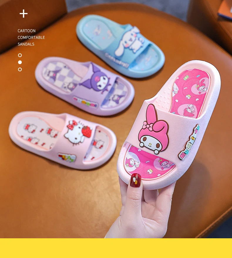 Children's slippers for summer, girls' indoor bathing, anti slip baby home, boys' straight drag