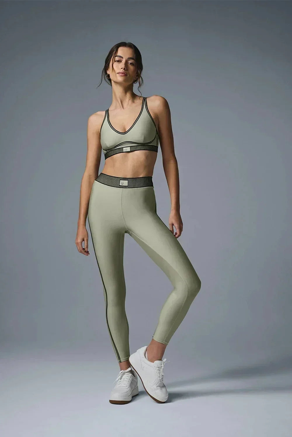 AL Yoga Fitness Suit Air Lift Line Up Bra Air Lift High Waist 7/8 Line Up Legging Slim Fit Comfortable Fitness Tops Tight Pants