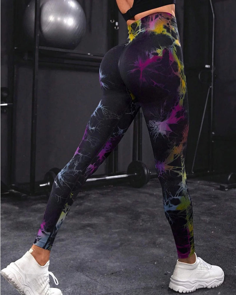 26 Colors Tie-dye High Elastic Yoga Leggings 2025 Women High Waist Fitness Outfits for Women Sports Gym Athletic Jogging Workout